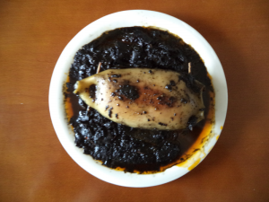 Calamar relleno de espinacas