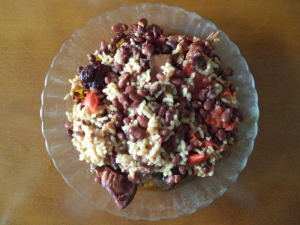 Frijoles rojos hondureños, con costilla