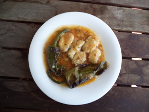 Kokotxas de bacalao con pimientos de Gernika