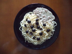 Espaguetis a la crema