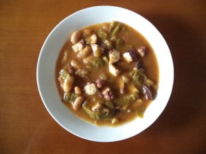 Fabes con pulpo