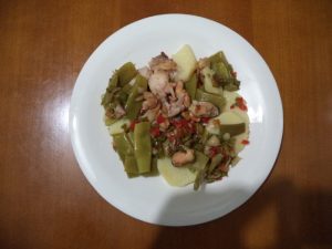 Marinado de rape, gambón y mejillones