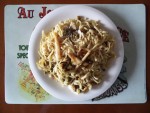 Tallarines en salsa verde